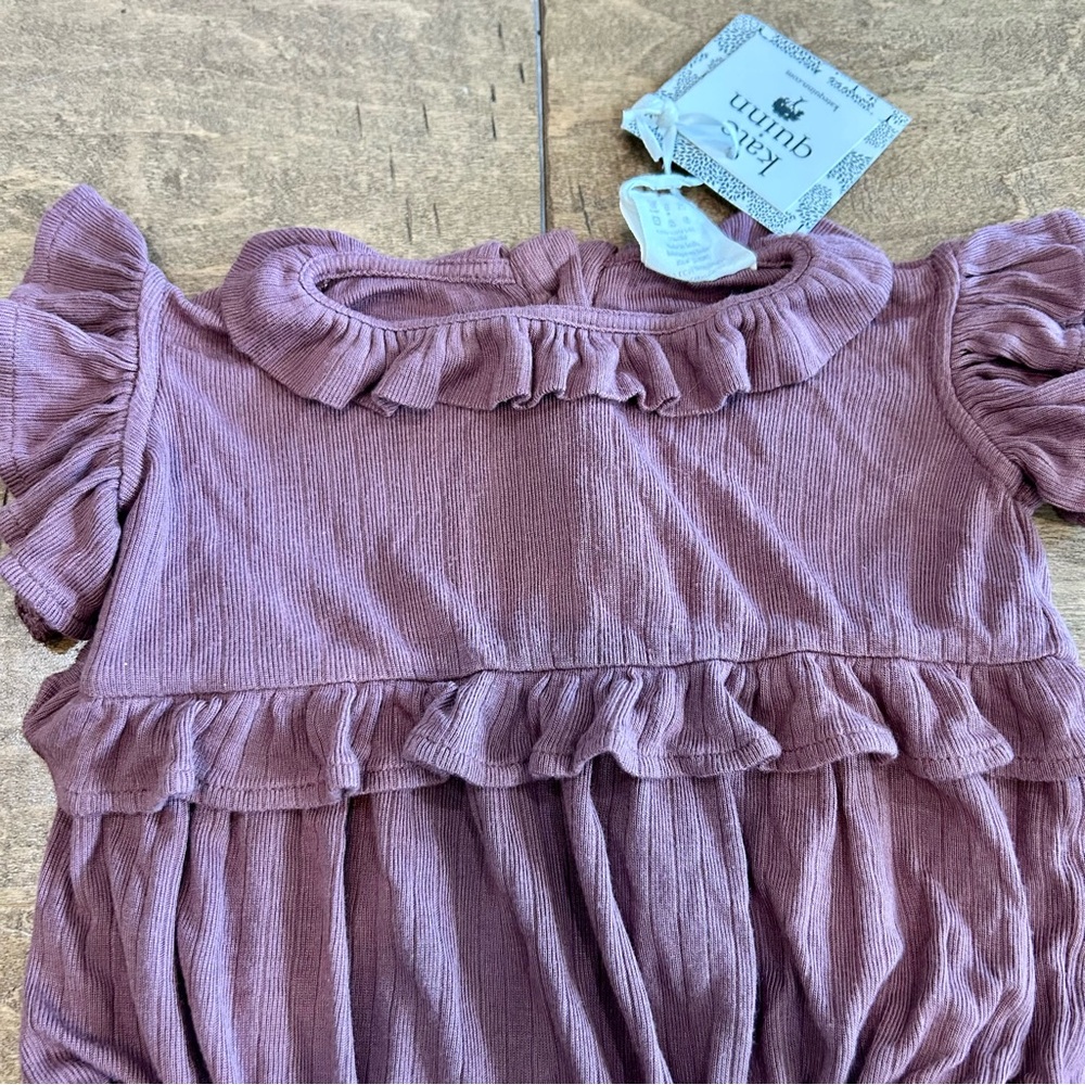 Kate Quinn Infant Girls Ruffle Modal Bubble Romper Purple Size 3-6 M NWT Neutral - Picture 2 of 4